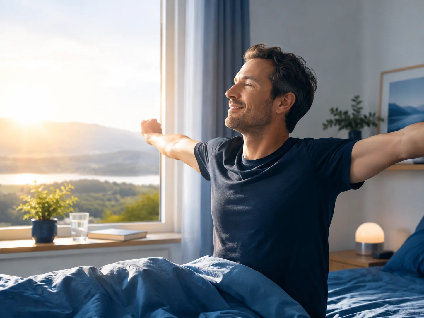 Persona comenzando la mañana con más energía
